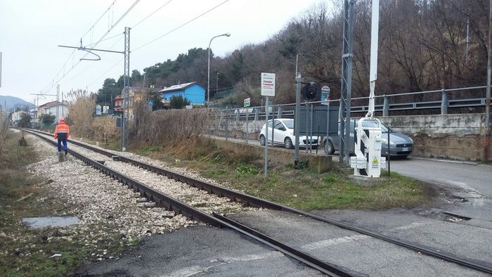 Teramo, passaggio a livello di Cartecchio
