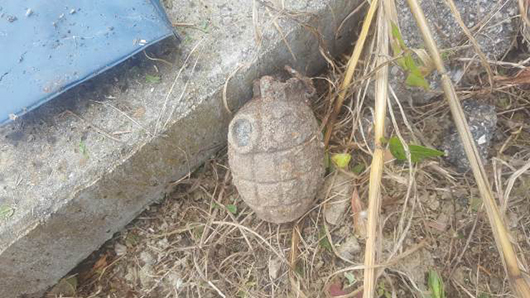 Giulianova, trova bomba a mano in giardino: arrivano gli artificieri