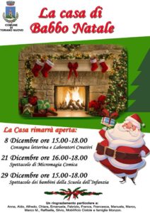 Tutto pronto per la casa di Babbo Natale a Torano Nuovo