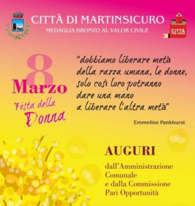 Martinsicuro, Festa della Donna:fiori gialli a piazza Cavour