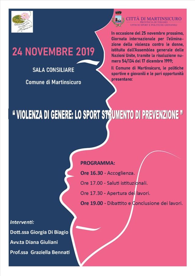 A Martinsicuro convegno “Violenza di genere: lo sport strumento di prevenzione”