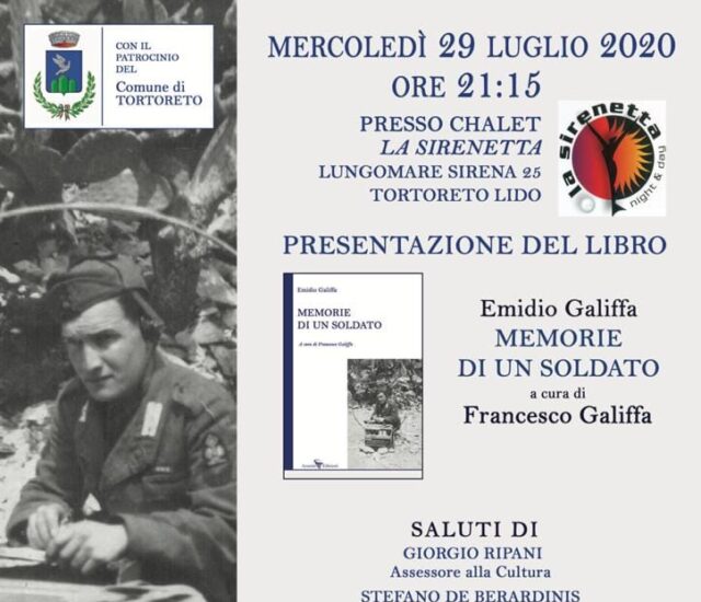 Tortoreto, presentazione del libro “Memorie di un soldato” di Emidio Galiffa