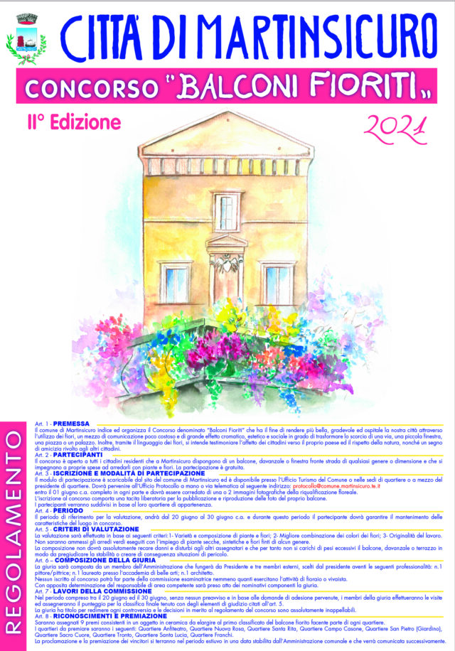 Martinsicuro, al via la seconda edizione di Balconi fioriti