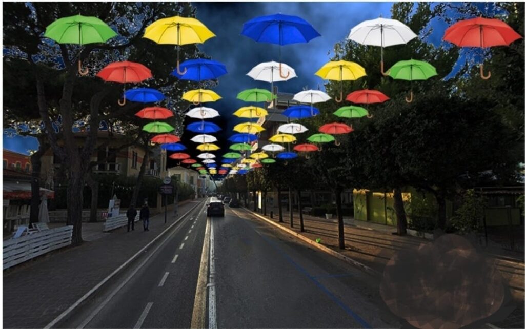 Giulianova, i colori della rinascita. 700 ombrellini per le vie della città