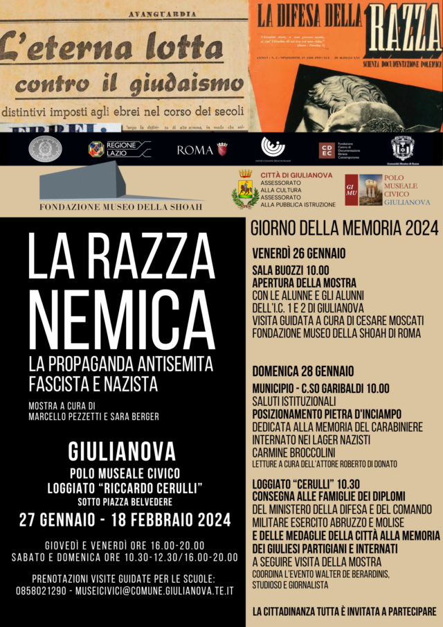 Giornata della Memoria, a Giulianova mostra "La razza nemica"