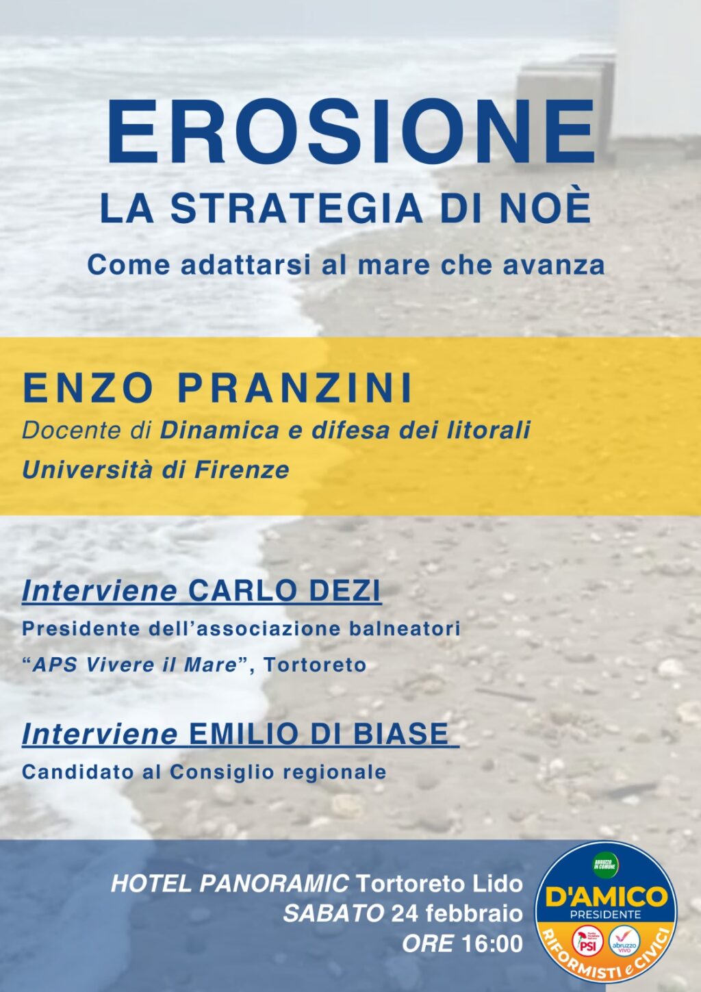 A Tortoreto si parla di erosione marina: l'iniziativa di Italia Viva
