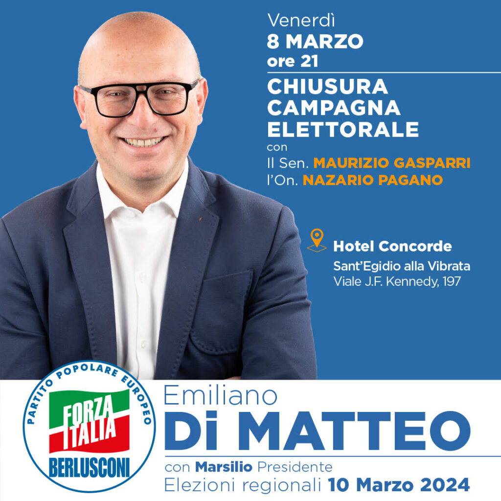 Regionali: Di Matteo chiude a Sant’Egidio con Gasparri e Pagano