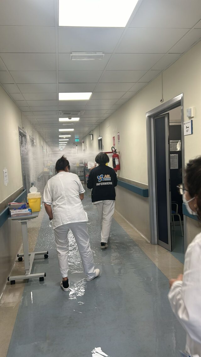 Ospedale Teramo: si rompe manichetta antincendio, reparto allagato