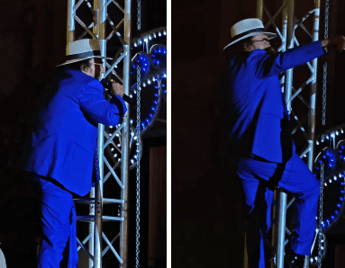 Al Bano, acrobazie a 83 anni: canta e… si arrampica sul palco – Il video